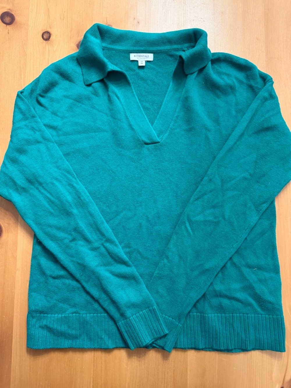 Reitmans R Essentials Teal Knit Polo Sweater - XS
